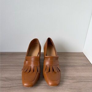 Poppy Barley Heels Brown 100% Leather Women's Sz 7 US Made In Brazil❤️